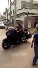 Captain Sarfaraz Ahmed Riding On His Heavy Bike