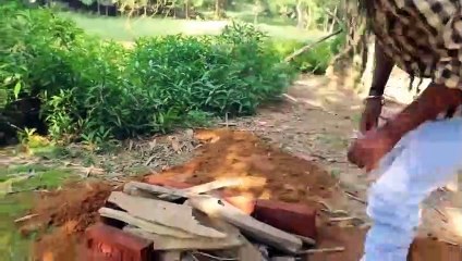 Indian grandmother got a big squid, made a barbecue directly, how she cooked