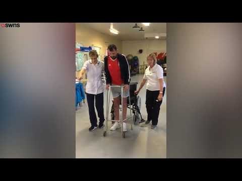 Gym-mad dad paralysed by rare immune disorder triggered by a chicken CURRY | SWNS TV