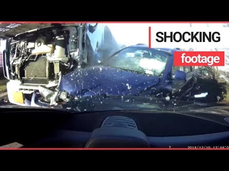 Dashcam Shows The Moment a LORRY Hit Stationary Traffic | SWNS TV