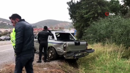 - Kontrolden çıkan kamyonet takla attı: 1 yaralı
