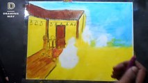 Diwali Scenery Drawing with Oil Pastels - step by step (340 )