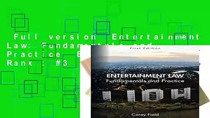 Full version  Entertainment Law: Fundamentals and Practice  Best Sellers Rank : #3