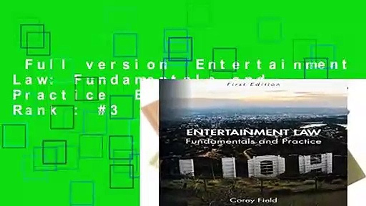 Full version  Entertainment Law: Fundamentals and Practice  Best Sellers Rank : #3