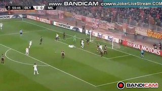 Goal Cisse (1-0) Olympiakos Pireus  vs	AC Milan
