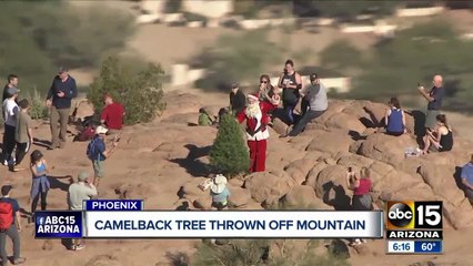 Camelback Christmas tree returned to mountain by Santa