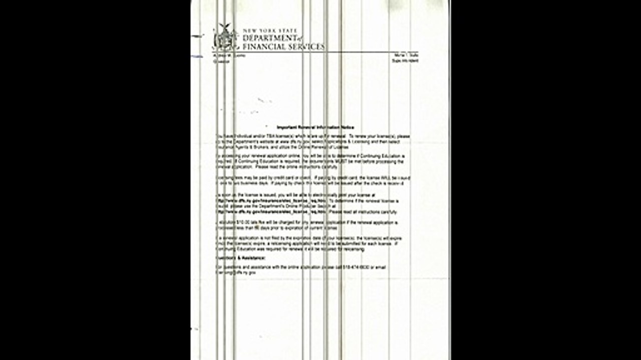 DFS license renewal notice