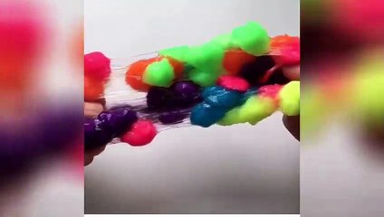 Crunchy Pom Pom Slime - Most Satisfying Pom Pom Slime ASMR