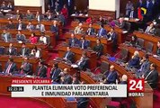 Presidente Vizcarra plantea eliminar el voto preferencial y la inmunidad parlamentaria