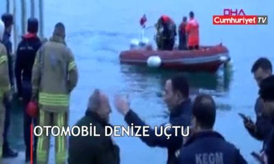 Otomobil denize uçtu