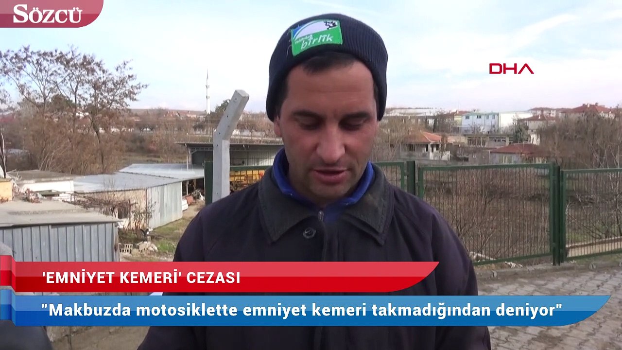 Motosiklet sürücüsüne ’emniyet kemeri’ cezası
