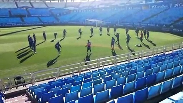 Entrenamiento del Real Zaragoza en la Romareda (14/12/2018)