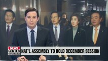 Nat'l Assembly Speaker, floor leaders of 5 main parties agree to open December session on Monday