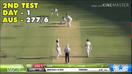 India Vs Australia 2nd Test Day 1 - Highlights & Analysis - Australia 277/6