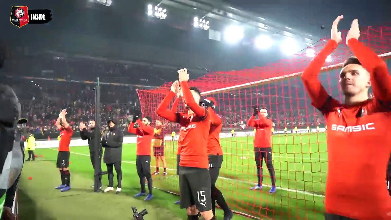 Inside joie après Stade Rennais F.C. / Astana