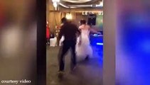 Roller Skating Bride Dad Duo Bust A Move At Wedding Reception