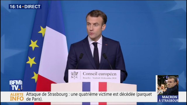 Emmanuel Macron: Je me rendrai à Strasbourg, sur les lieux de l'attentat auprès des victimes et pour remercier les forces de l'ordre