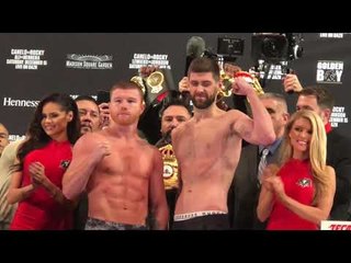 Canelo Alvarez vs Rocky Fielding FACE OFF at WEIGH IN