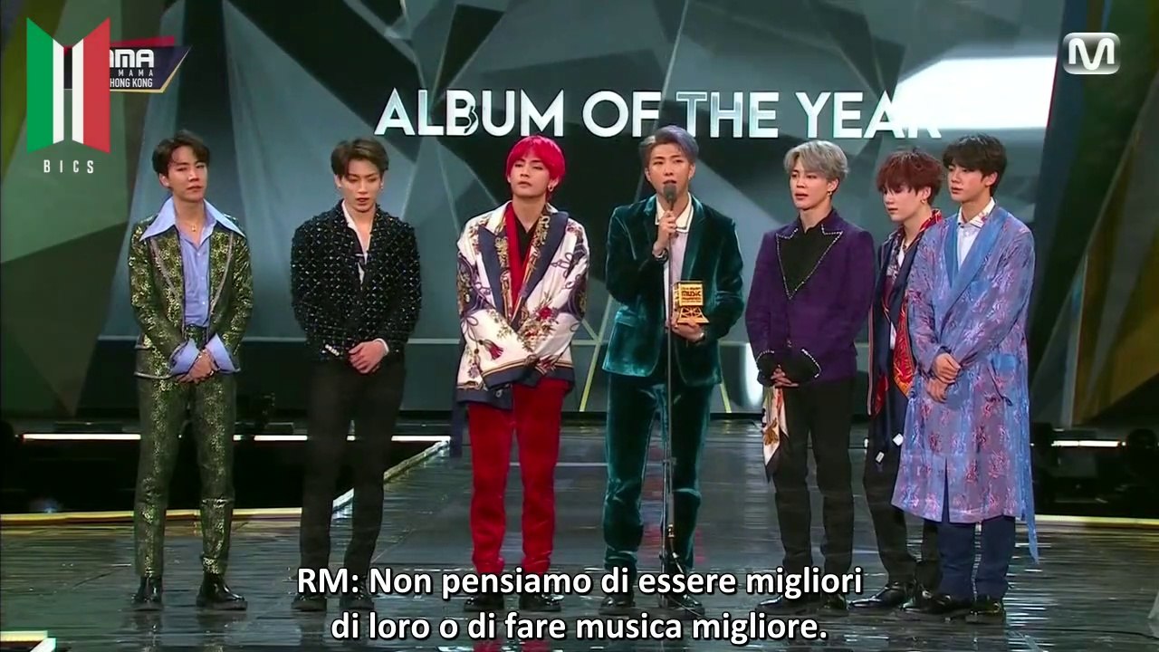 [SUB ITA] 181214 #2018MAMA in Hong Kong - BTS Album of the Year