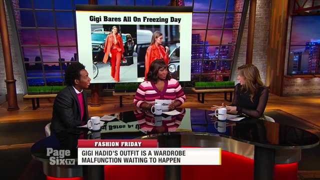 It's #FashionFriday, and we can't stop talking about @GiGiHadid's head-to-toe orange look! Watch #PageSixTV for @bevysmith's take!