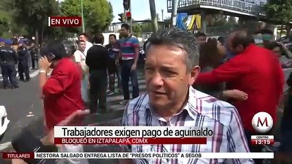 Trabajadores exigen pago de aguinaldo