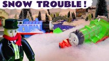 Snow Trouble with Thomas and Friends as Henry has a Snow Accident at Christmas so Buster and Chomper from Diggin Rigs come to the Rescue - A fun train toy story for kids and preschool toddlers