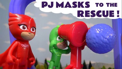 PJ Masks Superheroes Rescue after a Romeo Prank and Accident with Thomas and Friends - A Fun Family Friendly Toy Story for kids and Preschool Toddlers
