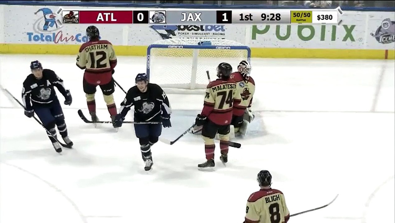 ECHL Atlanta Gladiators 1 at Jacksonville Icemen 2
