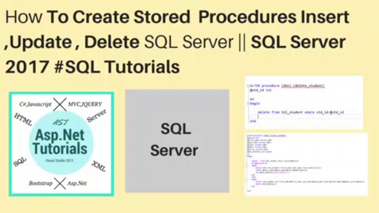 How to create stored procedure insert,update,delete in sql server 2017 || #sql tutorials 2