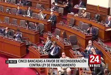 Cinco bancadas a favor de reconsideración de ley de partidos políticos