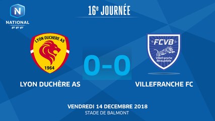 J16 : Lyon Duchère AS - FC Villefranche B. (0-0), le résumé