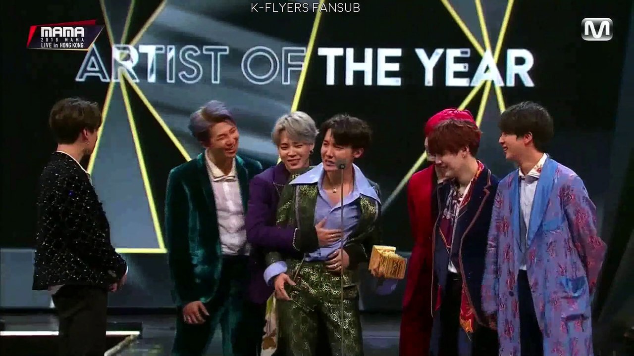 BTS - "Artist Of The Year" Daesang [Acceptance Speech] - MAMA in Hong Kong 2018 (HunSub)