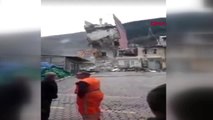 Trabzon Yıkımı Yapılan Bina İş Makinesinin Üzerine Çöktü