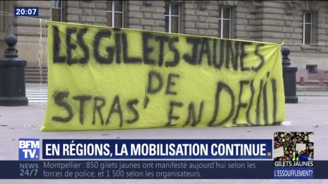 Gilets jaunes : rassemblement dans une ambiance particulière à Strasbourg