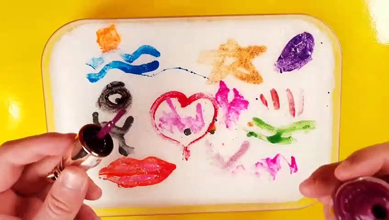 Mixing Nail Polish Into Fluffy Slime
