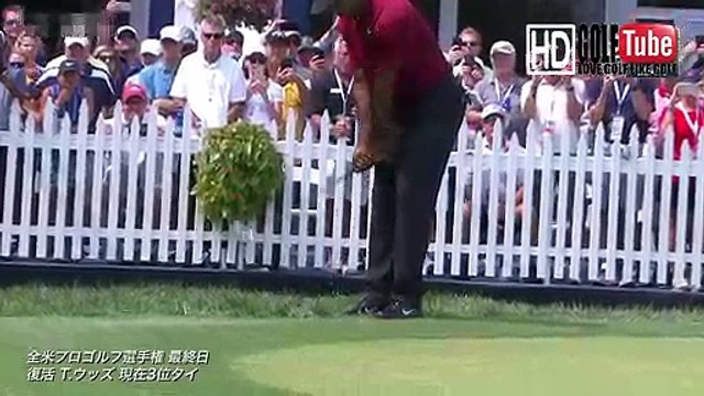 【GOLF】Tiger Woods タイガーウッズ プロ　全米プロ 最終日7番ホール　サードアプローチショット