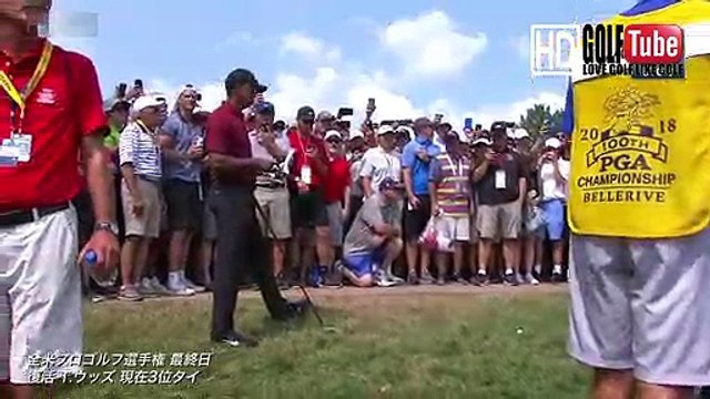 【GOLF】Tiger Woods タイガーウッズ プロ　全米プロ 最終日8番ホール　セカンドショット　３W