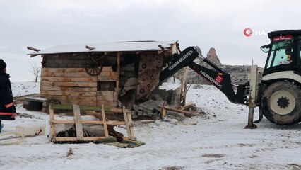 Kapadokya’da kaçak yapı yıkımları devam ediyor