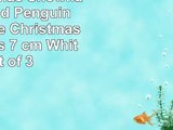 WeRChristmas Snowflake Deer and Penguin Snow Globe Christmas Ornaments  7 cm White Set of