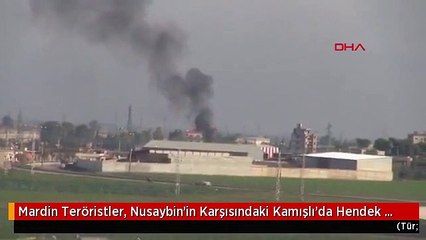 Mardin Teröristler, Nusaybin'in Karşısındaki Kamışlı'da Hendek Kazıyor