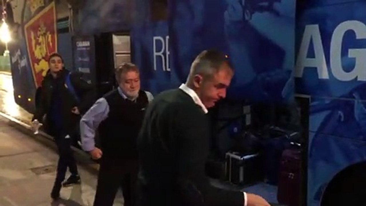 Deportivo-Zaragoza: Llegada del Real Zaragoza a...