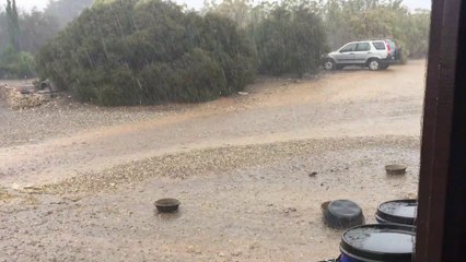 Raining and Hailing Hard in the High Desert