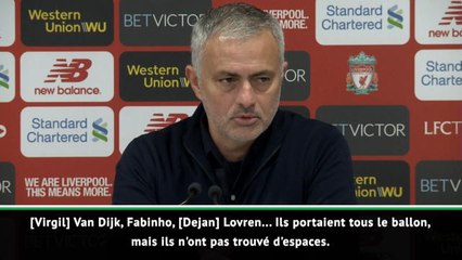 17e j. - Mourinho : "Liverpool mérite sa victoire"