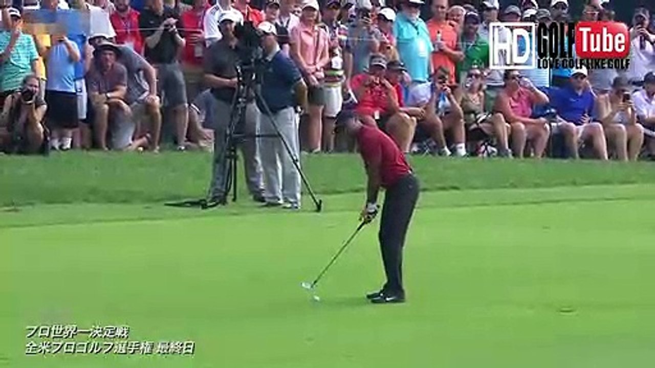 【GOLF】Tiger Woods タイガーウッズ プロ 全米プロ 最終日12番ホール　セカンドショット 2nd shot  swing