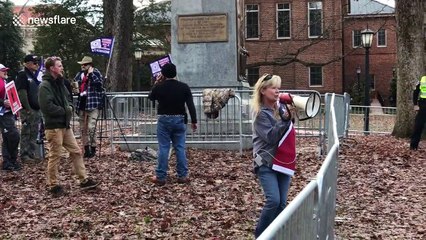 Protesters and supporters of Silent Sam statue face off at UNC-Chapel Hill