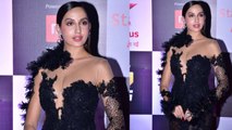 Nora Fatehi looks sassy in black dress at Star Screen Awards 2018, Watch Video | Boldsky