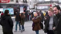 Taksim Meydanı'nda taksicilerin sıra kavgası kamerada
