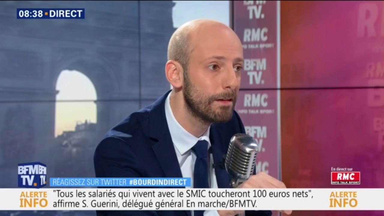 Stanislas Guerini (LaREM) : "Tous les salariés qui vivent avec le SMIC toucheront 100 euros nets"
