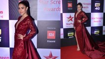 Nushrat Bharucha looks stunning in red sparkling gown at Star Screen Awards 2018 | FilmiBeat