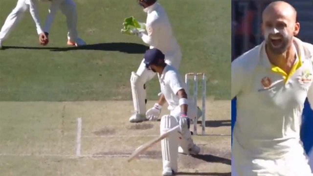 India Vs Australia 2nd Test: Virat Kohli dismissed by Nathan Lyon, India in trouble |वनइंडिया हिंदी